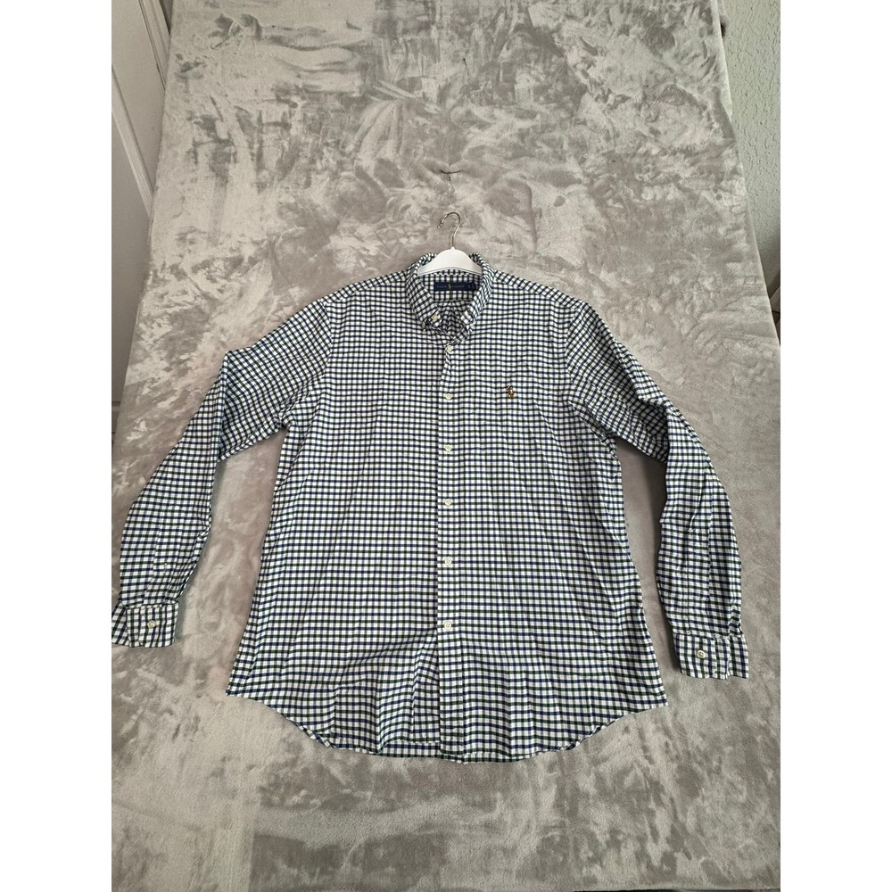 Ralph Lauren‎ Men's XL Gingham Plaid Button Down Shirt Long Sleeve Polo Player